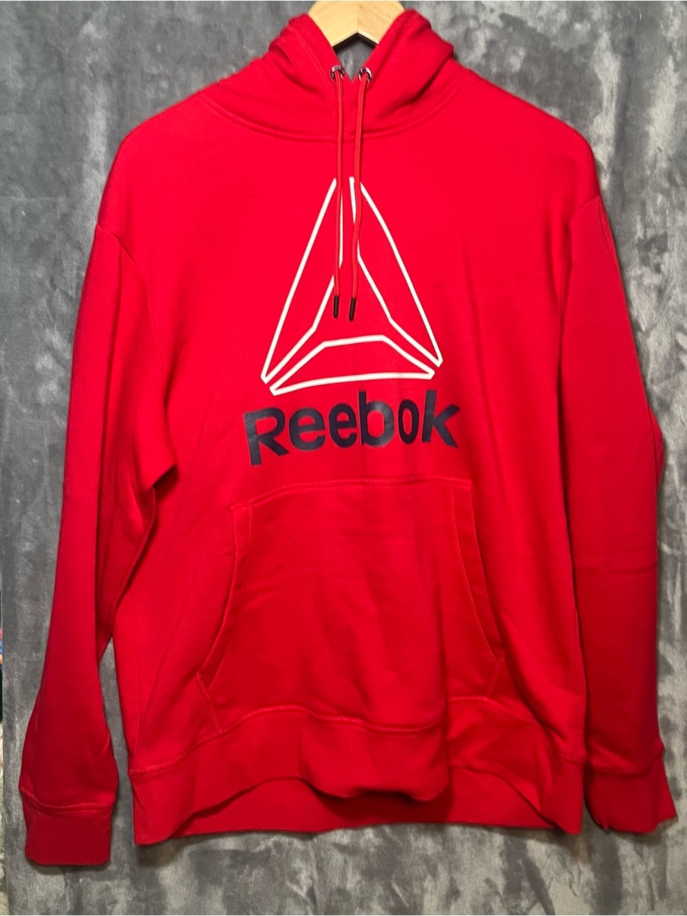 Reebok Men's Bright Red Zip-Up Sweater Hoodie